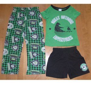 Boys Girls Imagine Sleepwear 3 pc OUTDOOR ADVENTURES Pajamas Set Size XS 4/5 NWT
